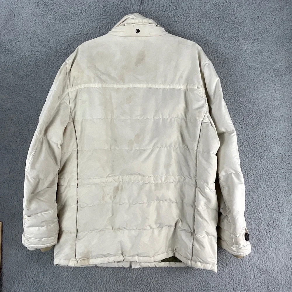 Polo Ralph Lauren Puffer Parka Mens XL‎ White Fair Stained Down Winter Jacket